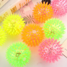 6 Spiky 7.5cm LED Flashing Bouncy Disco Balls with Light, Stress Relief Fidget Squeezy Spikey Ball Toy for OCD ADHD ADD & Autis