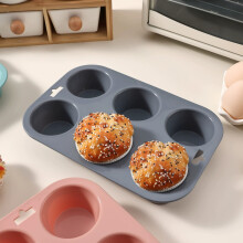 Conjunto de 2 Formas Fundas e Jumbo para Muffins, 6 Cavidades, Forma Grande de Silicone Antiaderente para Cupcakes, Forma de