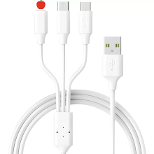 Datakaapeli 3-in-1 Yleiskäyttöinen 1m 8-nastainen Type-C Micro USB -pikalatausjohto, yhteensopiva iPhonen kanssa JIKAIX