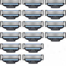 Conjunto de 16 lâminas de barbear Mach 3 Fusion, lâminas manuais universais para barbear, com fita lubrificante dupla para ho