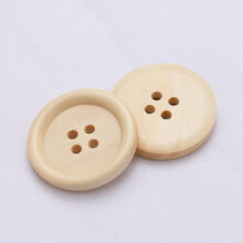 100 unidades de botões redondos de madeira natural de 15 mm (5/8") com 4 furos para artesanato e costura (15 mm)