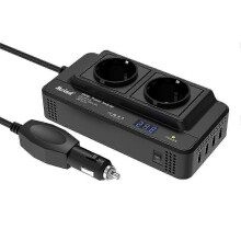 Automobilový menič MEIND M8300 24V na 220V s vysokým výkonom 200W s dvojitou zásuvkou EU, 4 USB porty szsh02
