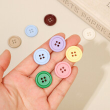 Conjunto de 60 botões de costura para roupas, 20 mm (3/4"), botões coloridos de resina com 4 furos para artesanato, projetos