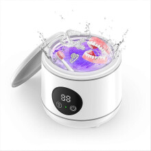Ultrasonic Retainer Cleaner,45kHz Denture Cleaner Machine for Mouth Guards, Braces,Toothbrush Heads,Jewelry,Ring Eu Plug