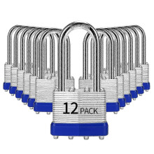 Candados con llave igual, paquete de 12, cerradura de acero laminado con llave (1-9/16", 40 mm), candados con la misma llave,