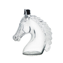 Carafe en verre gravée en forme de tête de cheval, idéale pour le whisky, le bourbon et le brandy. Un cadeau unique pour les am
