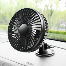 Silent rotatable fan for car, USB portable 12V/24V with suction cup