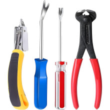 Juego de 4 herramientas para tapicería y reparación: quitagrapas, extractor de clavos y herramientas para muebles, suelos, par