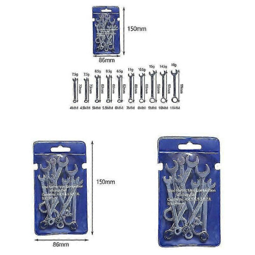 Metric small professional mini combination wrench spanner set 4-11mm 10pcs 2