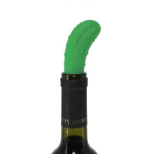 (Lot de 2) Bouchons de bouteille de vin en silicone en forme de concombre, réutilisables, légers et résistants, couleur verte
