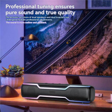 Przenośny Bezprzewodowy Głośnik z Oświetleniem RGB, Głośnik Soundbar do Komputera Stacjonarnego i Laptopa