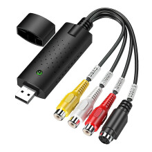 USB 2.0 audio-video grabber converter analoog naar digitaal met adapter voor VHS-, videorecorder-, tv- en dvd-spelers (Window
