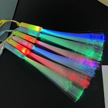 12 stuks lichtgevende glowsticks, feestartikelen met 3 standen, kleurrijk knipperende glasvezellampjes, sensorische LED-licht