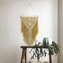 Cotton Wall Decoration Macrame Wall Hanging Hand Woven Simple Boho Style for Room