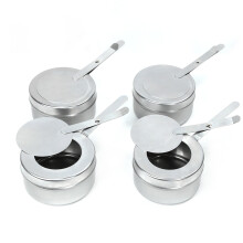 4-delige set roestvrijstalen brandstofhouders, brandstofhouders voor chafing dishes met deksel, brandstofhouder voor chafing di