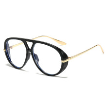 Trendy oversized blauwlichtleesbrillen uit de jaren 70 voor mannen en vrouwen, retro ovaal pilotenmontuur, zwart.