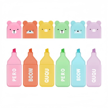 Paquete de 6 marcadores fluorescentes de colores surtidos, no traspasan el papel, rotuladores estéticos y bonitos para diarios
