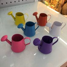 Mini regaderas de metal coloridas para jardín, cubos decorativos (6 unidades)