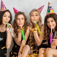 Party Blowers, Party Blowers for Adults Kids, 36 Pcs Colourful Party Noise Maker and Fringed Blowers Set, Party Whistles for Birthday C