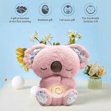 Roze pluche koala met muziek en lichtjes