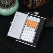 Cigarette Case 6oz Stainless Steel Hip Flask Wine Liquor Alcohol Drinkware