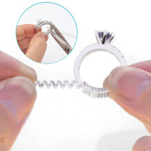 Przezroczysty silikonowy spiralny regulator rozmiaru pierścionka Snuggies 6 szt. (PrettyJ) (3 mm)