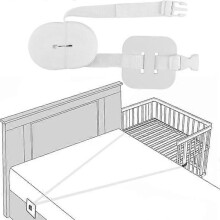 6M co-sleeping bed rail, adjustable bed rail Side bed attachment White bedding strap Spring mattress