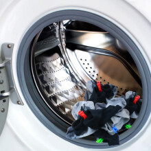 60 Sockenclips für Waschmaschine und Trockner mit Haken, Modell XX