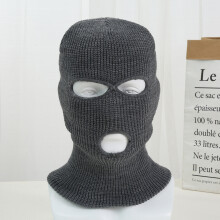 Neue modische 3-Loch-Strickmaske mit Vollgesichtsabdeckung, Winter-Sturmhaube, warme Strick-Vollgesichtsmaske für Outdoor-Spor