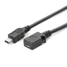 Micro USB naar Mini USB-converterkabel voor schijf/ventilator/kaartlezer, zwarte MP4-oplaadkabel, converter voor MP4- en GPS-ap