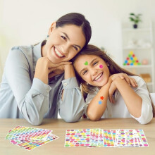 Autocollants étoiles pour enfants, 1380 pièces (20 feuilles), étoiles de couleurs assorties, mini étoiles adhésives pour récomp