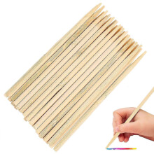 Lot de 30 bâtonnets à gratter pour enfants, stylets en bambou, stylos à gratter en bois, stylos à couleurs en bambou
