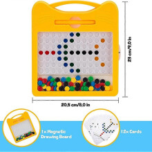 Magnetische Zeichentafel für Kinder und Kleinkinder von 3-5 Jahren, lustige Magnettafel mit bunten Perlen und Zeichenstift