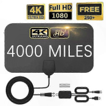 Antena de TV digital para recepción HD global 1080p DVB-T2. Compatible con vehículos recreativos, uso en exteriores e interior