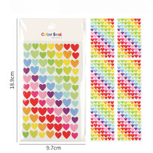 18 arkkia/1512 kpl värikkäitä sydäntarroja, itseliimautuvia tarroja scrapbooking-koristeluun, ystävänpäivärakkaustarrat, lahja