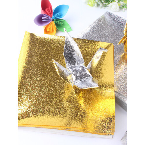 100Pcs Golden Origami Paper for DIY Creative Handmade Craft Projects 1