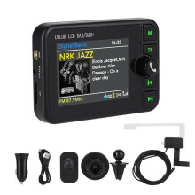 DAB-radio-ontvanger voor in de auto, digitale signaaladapter, DAB+-antenne, Bluetooth-compatibele MP3- en FM-zender FD