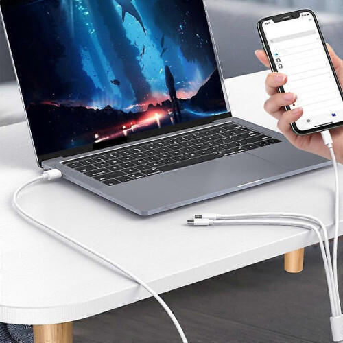 Data Cable 3-in-1 Universal 1m 8Pin Type-C Micro USB Fast Charging Cord Compatible iPhone JIKAIX 2