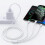 Datakabel 3-in-1 Universeel 1m 8-pins Type-C Micro USB Snellaadkabel Compatibel met iPhone JIKAIX 4
