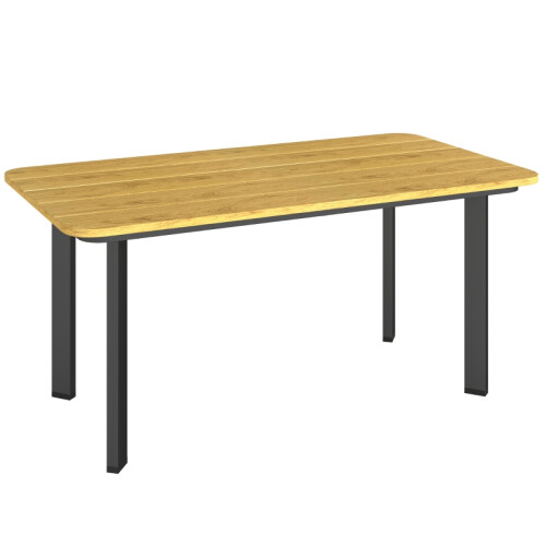 Brown WPC Garden Coffee Table with Metal Frame