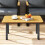 Brown WPC Garden Coffee Table with Metal Frame 8