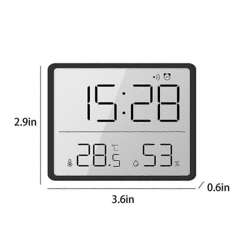 Magnetic Wall &amp; Fridge Digital Clock with Temp/Humidity Sensor, Slim LCD Display, Battery Powered 25-26s 2