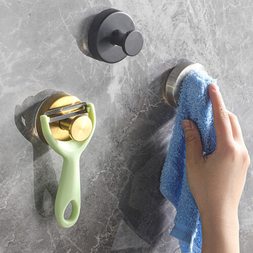 4 Pack Black Suction Cup Hooks for Shower Glass Doors Rustproof Twist Lock Bathroom Towel Holders 1