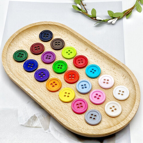 50pcs 25mm(1") Multi Color Resin Button Sewing Buttons for Craft Clothes 1