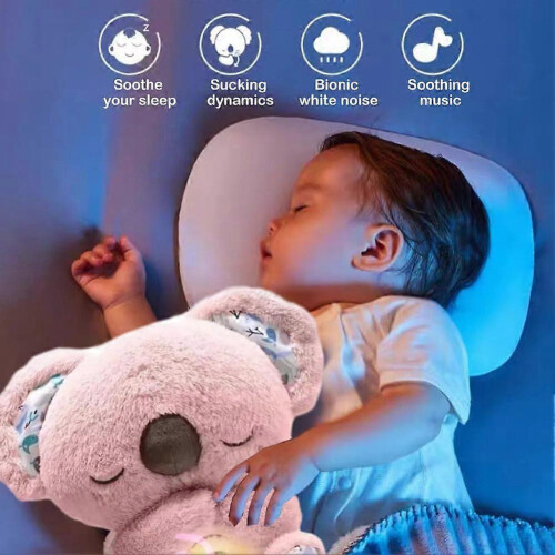 Pink koala plush toy with music and lights