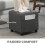 (Grey, Polyester) Grey Square Linen Footstool with Side Pocket 6