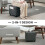 (Grey, Polyester) Grey Square Linen Footstool with Side Pocket 4
