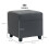 (Grey, Polyester) Grey Square Linen Footstool with Side Pocket 3