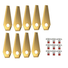 9Pcs Titanium-Plated Stainless Steel Replacement Blades for Indego 800, 1000, 1200 Automatic Lawnmower Blades Gold