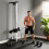 Wall Mount Cable Machine, 15 Positions Adjustable Cable Crossover Machine Dual Pulley System for Home Gym 4